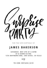 Surprise Party - Birthday Invitation